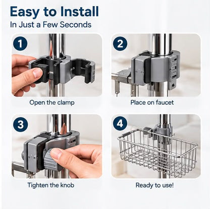 Kitchen Sink Sponge Holder – Stainless Steel Faucet Caddy Organizer