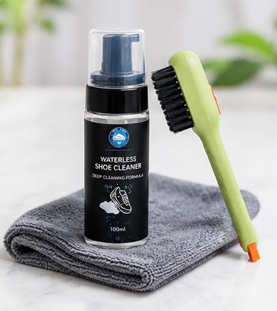 Waterless Shoe Cleaner Kit – Deep Cleaning Foam with Brush